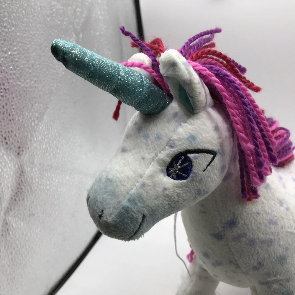 Douglas Toy  UNI the Unicorn Rainbow Yarn Hair Gold Hoofs Embroidered Eyes